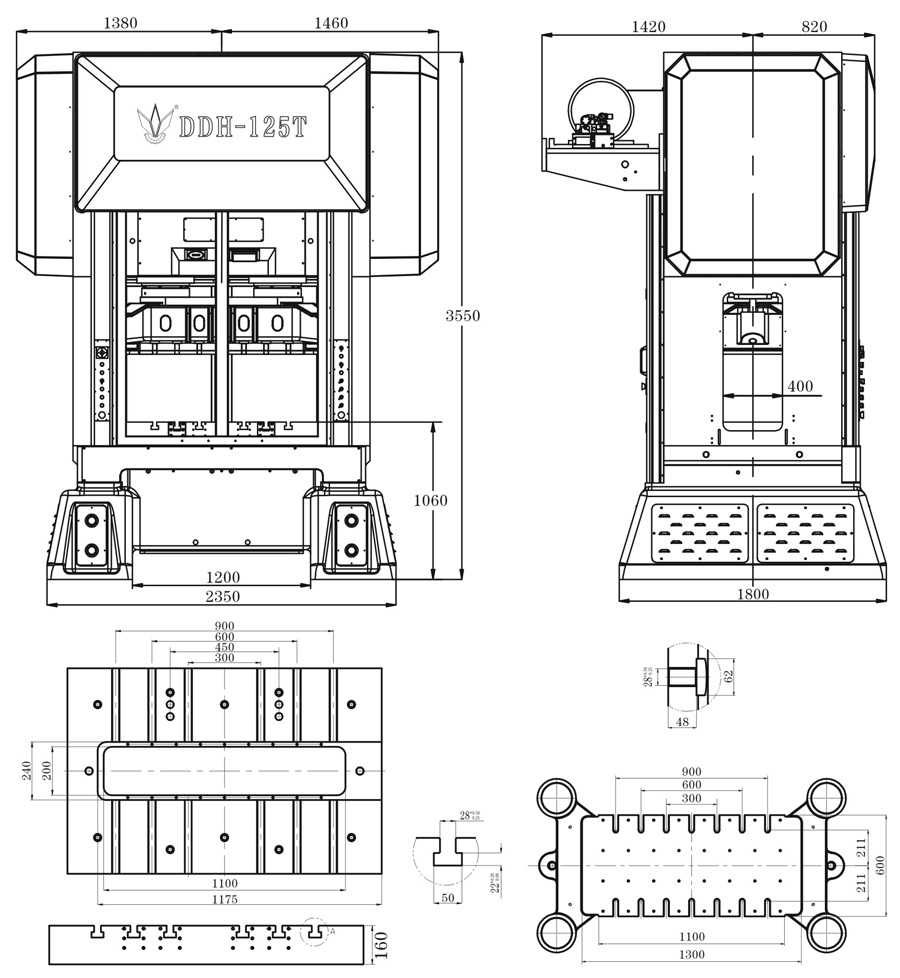 125噸高速龍門沖床結(jié)構(gòu)